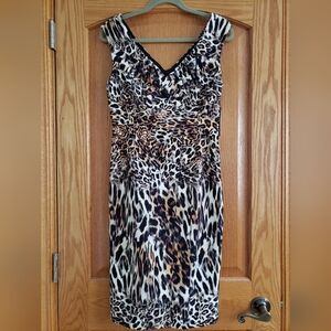 Laundry By Shelli Segal Animal Print Midi Dress Size 12 NWT